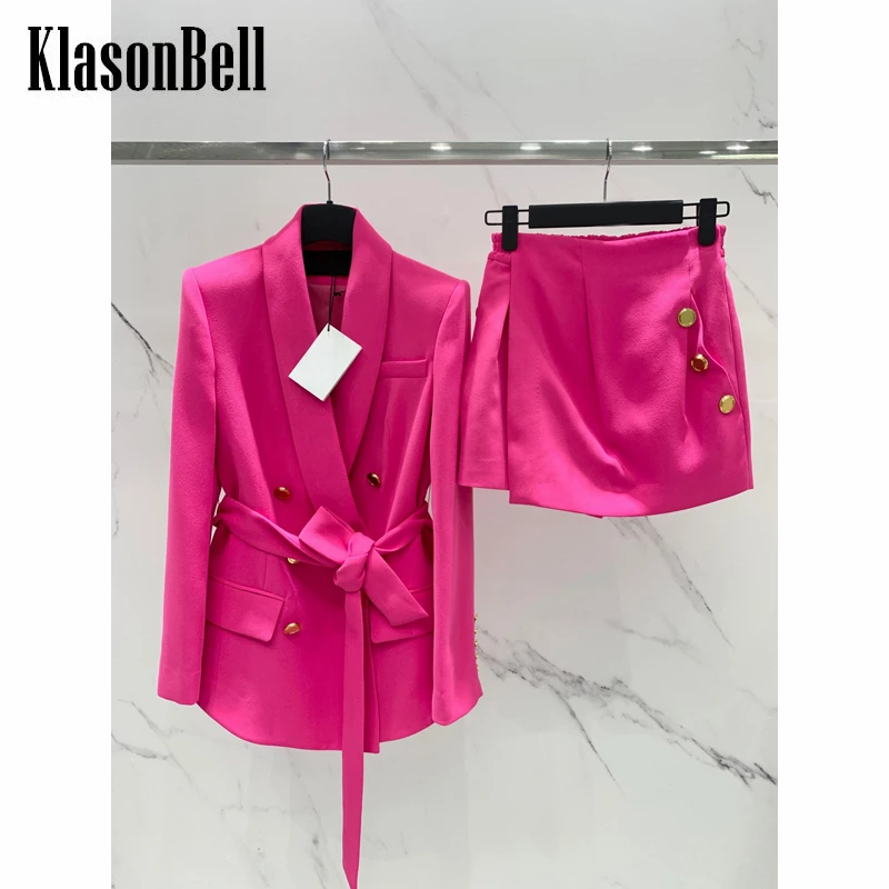 6.24 KlasonBell Shawl Collar Double Breasted With Belt Blazer Or High Waist Shorts Skirt Set Women
6.24 KlasonBell Shawl Collar Double Breasted With Belt Blazer Or High Waist Shorts Skirt Set Women