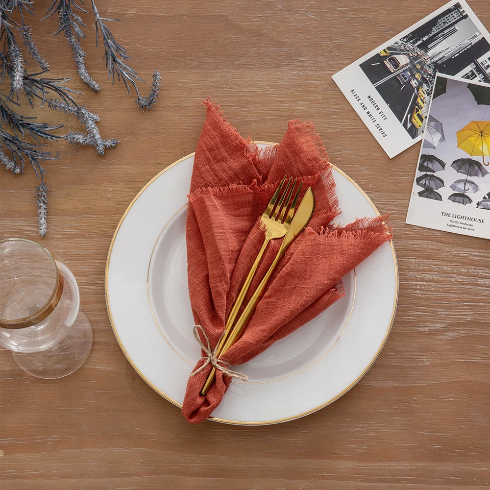 20pcs Rustic Linen Napkins 43x43cm Cotton Gauze Napkin for Party Wedding Decorations Table Cloth Decoration Dinning Table
20pcs Rustic Linen Napkins 43x43cm Cotton Gauze Napkin for Party Wedding Decorations Table Cloth Decoration Dinning Table