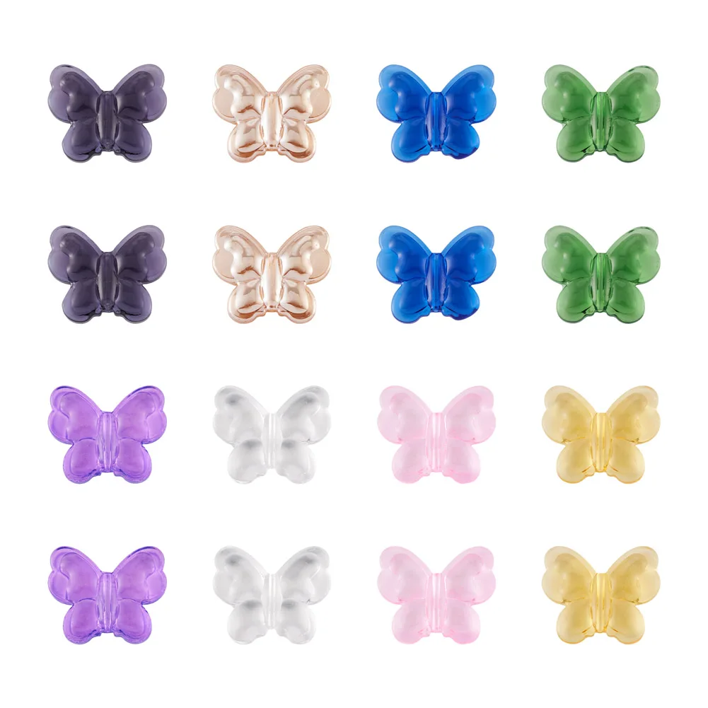 16pcs Glass Butterfly Beads Mixed Color Animal Beading Loose Transparent Bead Necklace Earring DIY Jewelry Making 27.5x33x7mm
16pcs Glass Butterfly Beads Mixed Color Animal Beading Loose Transparent Bead Necklace Earring DIY Jewelry Making 27.5x33x7mm