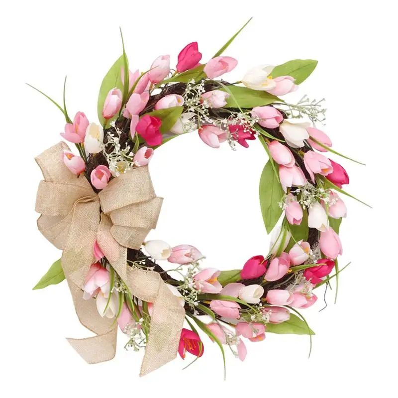Mothers Day Wreath 40cm/15.74inch Colorful Front Door Flower Wreath Pink Tulip Flower Farmhouse Door Hanger Home Decorations
Mothers Day Wreath 40cm/15.74inch Colorful Front Door Flower Wreath Pink Tulip Flower Farmhouse Door Hanger Home Decorations