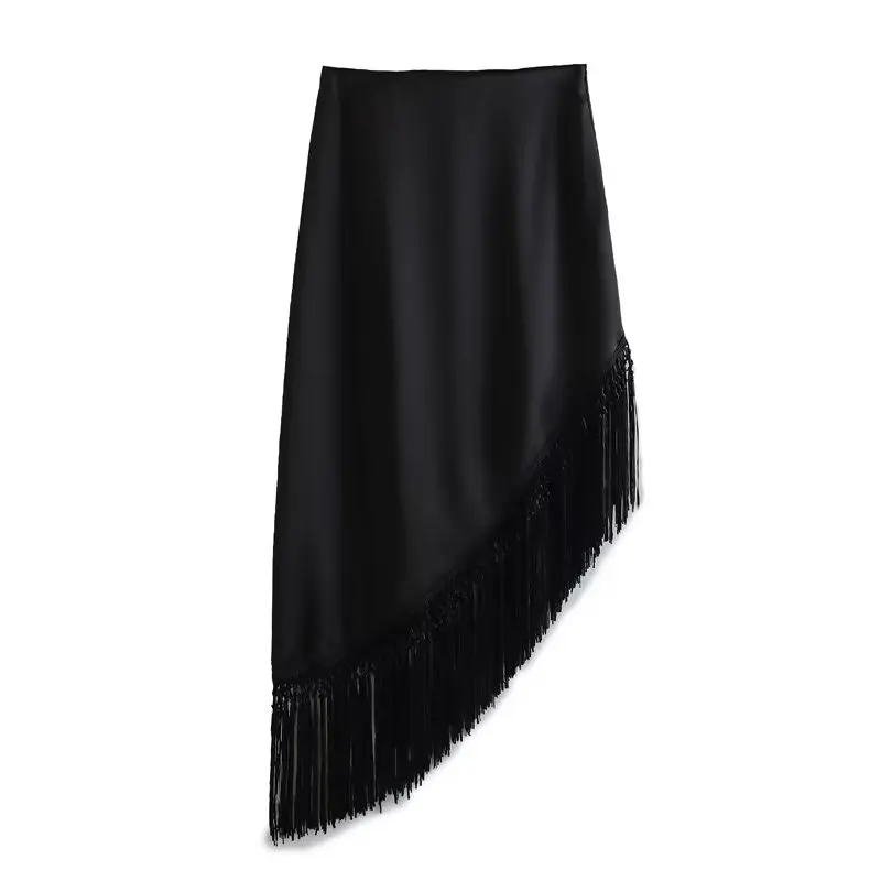 Fashionable Women's New Spring/Summer European and American Quality Same Casual Versatile Black Irregular Tassel Midi Skirt
Fashionable Women's New Spring/Summer European and American Quality Same Casual Versatile Black Irregular Tassel Midi Skirt