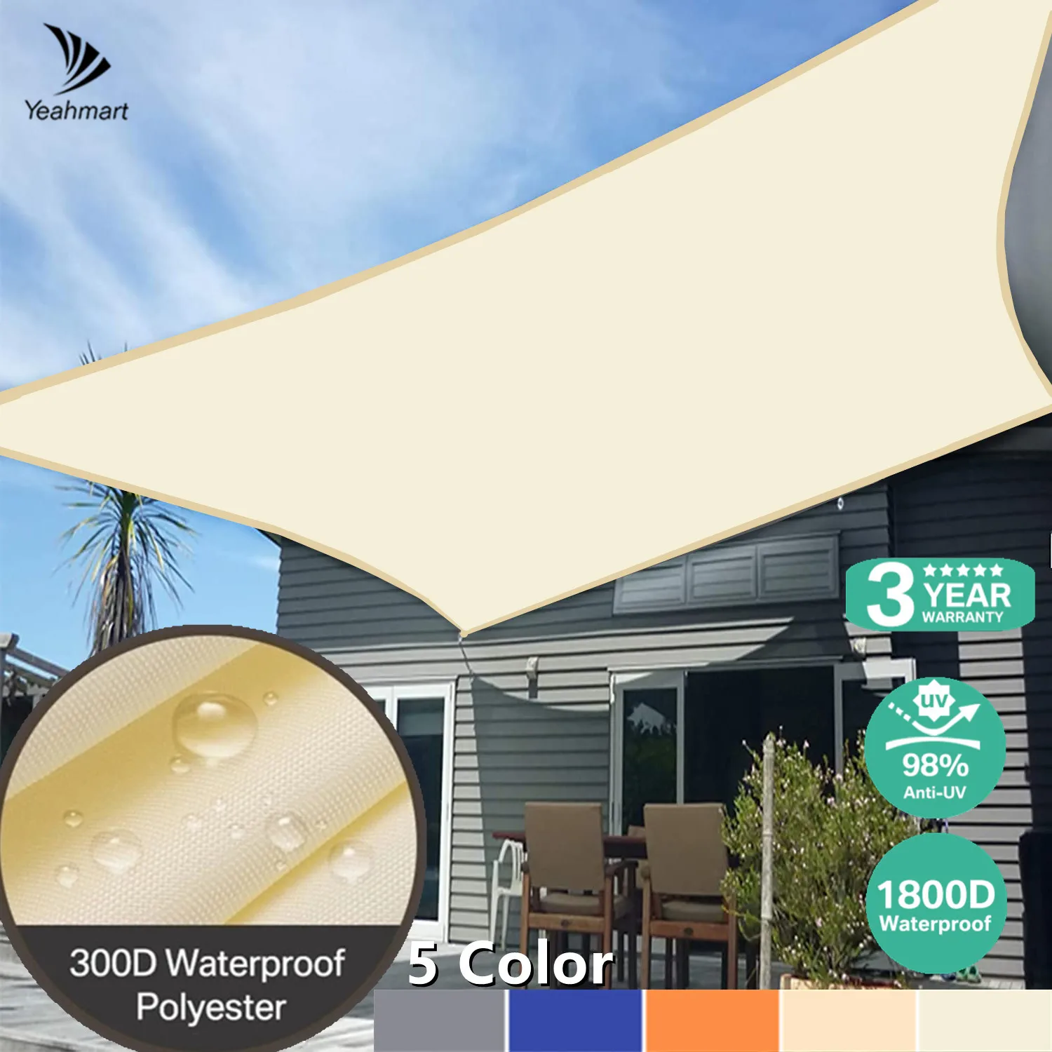 Waterproof Sun Shade Sail 300GSM Outdoor Patio Greenhouse Sunshade Cloth Canopy Carport Gazebo Awning Rain Tarp Clear Pergola
Waterproof Sun Shade Sail 300GSM Outdoor Patio Greenhouse Sunshade Cloth Canopy Carport Gazebo Awning Rain Tarp Clear Pergola