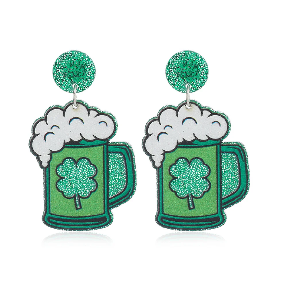 

Unique Exaggerated Beer Glass Creative Acrylic Earrings For Photoshoot Fun Stylish Ear Studs High-quality Fashion Accessories