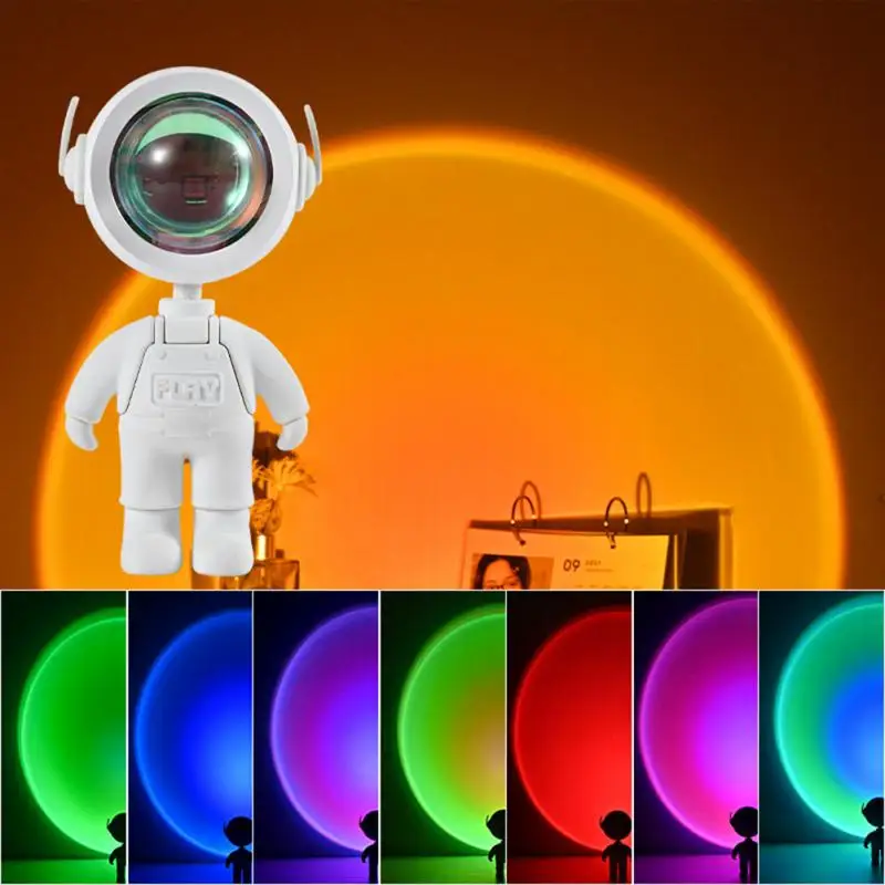 USB Astronaut Robot Rainbow Projection Sun Lamp Table Night Light Sunset Lamp Infinite Dimming Bedroom Atmosphere Light
USB Astronaut Robot Rainbow Projection Sun Lamp Table Night Light Sunset Lamp Infinite Dimming Bedroom Atmosphere Light