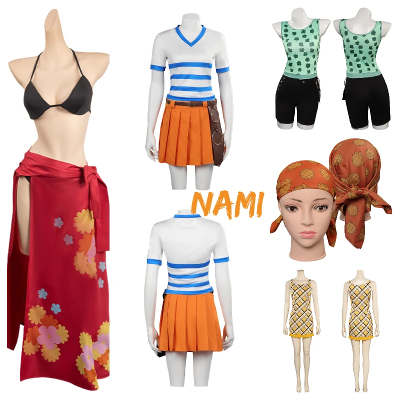 Nami Cosplay One Piece Costume Anime Women T-shirt Skirt Dress Swimwear Summer Headband Outfits Halloween Carnival Party Suit 
Nami Cosplay One Piece Costume Anime Women T-shirt Skirt Dress Swimwear Summer Headband Outfits Halloween Carnival Party Suit