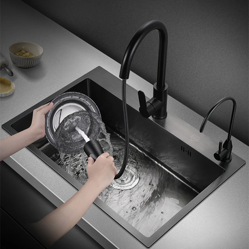80x50cm Black Nano Kitchen Sink Single Bowl Stainless Steel Nano Sink Kitchen Sink Household Above Counter Sink
80x50cm Black Nano Kitchen Sink Single Bowl Stainless Steel Nano Sink Kitchen Sink Household Above Counter Sink