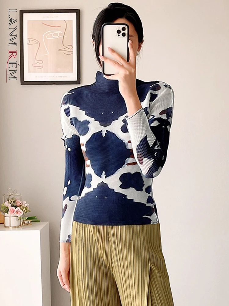 LANMREM Retro Print Pleated T-shirt For Women Stitching Color Long Sleeves Turtleneck Slim Chic Top 2022 Summer Autumn 2R4626
LANMREM Retro Print Pleated T-shirt For Women Stitching Color Long Sleeves Turtleneck Slim Chic Top 2022 Summer Autumn 2R4626