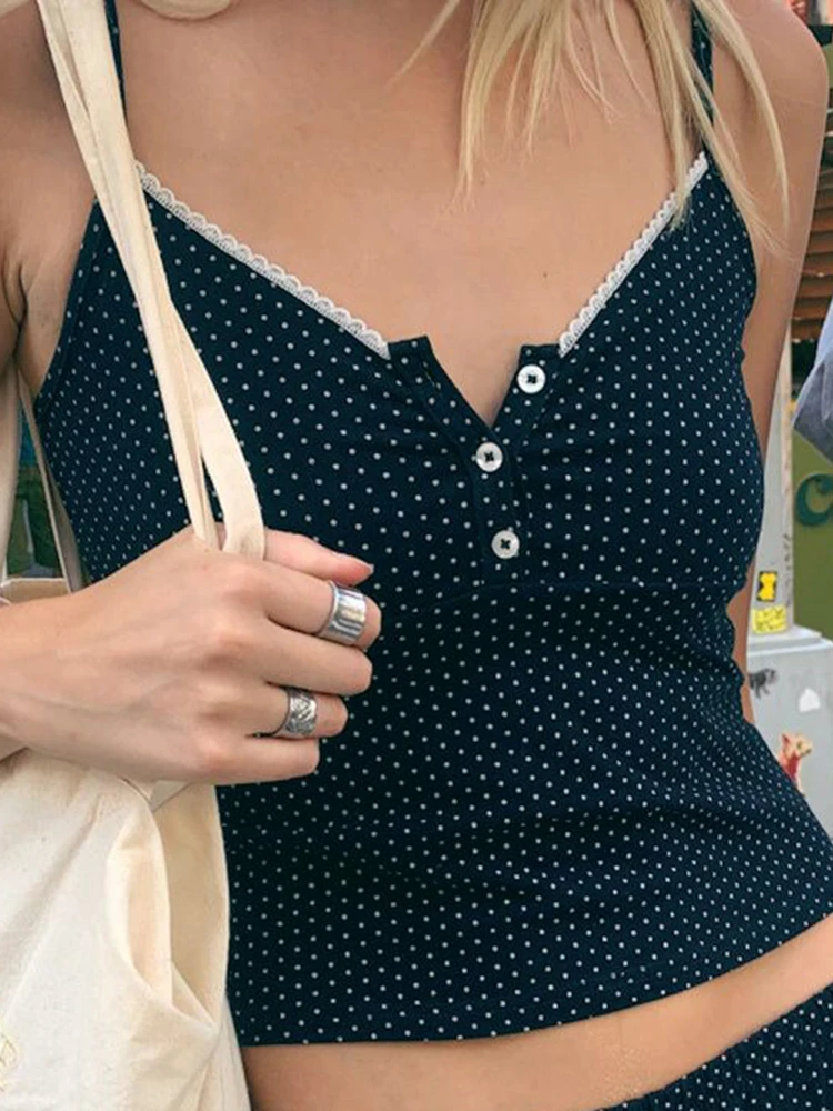 Sweet Girl Y2K Crop Tops 2022 Summer Fashion Ladies Dot Printed V-neck Tanks Women Slim Vintage Black Cotton Tank Tops
Sweet Girl Y2K Crop Tops 2022 Summer Fashion Ladies Dot Printed V-neck Tanks Women Slim Vintage Black Cotton Tank Tops
