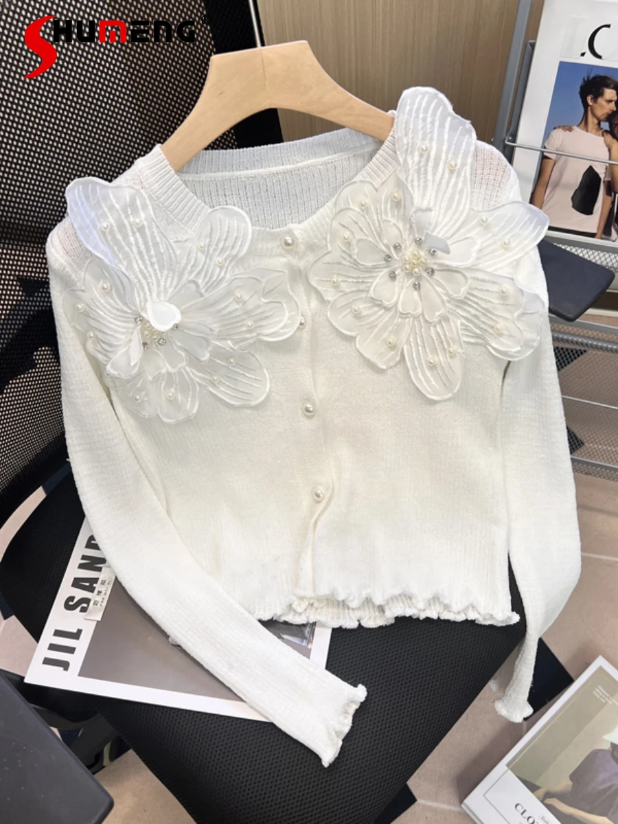 Early Autumn New Exquisite Rhinestone Beaded Sweet Embroidery Flower Long Sleeve Knitted Cardigan Short Air-Conditioner T-shirt
Early Autumn New Exquisite Rhinestone Beaded Sweet Embroidery Flower Long Sleeve Knitted Cardigan Short Air-Conditioner T-shirt