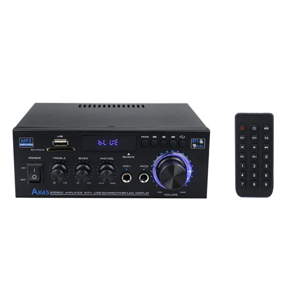 

AK45 Digital Amplifier 40Wx2 2.0 Channel HiFi Stereo Amplifier Receiver 400Wx2 AC 90V-240V Bluetooth-compatible 5.0 for Home Car