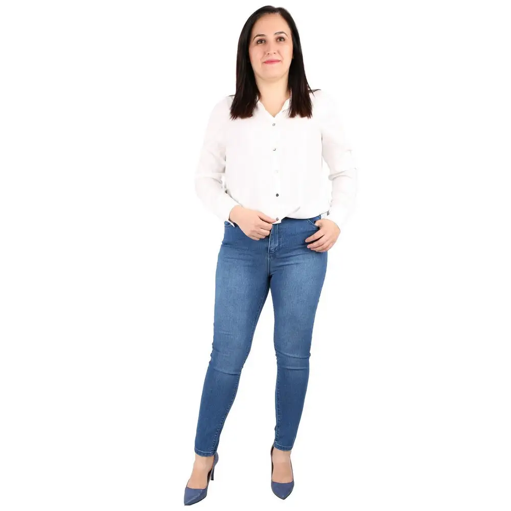 Fierte Women Large Size Pants Rg1530 Jean High Waist Tight Trotting Zipper Closure Button Jeans Cotton Blue Navy Blue Smoked
Fierte Women Large Size Pants Rg1530 Jean High Waist Tight Trotting Zipper Closure Button Jeans Cotton Blue Navy Blue Smoked