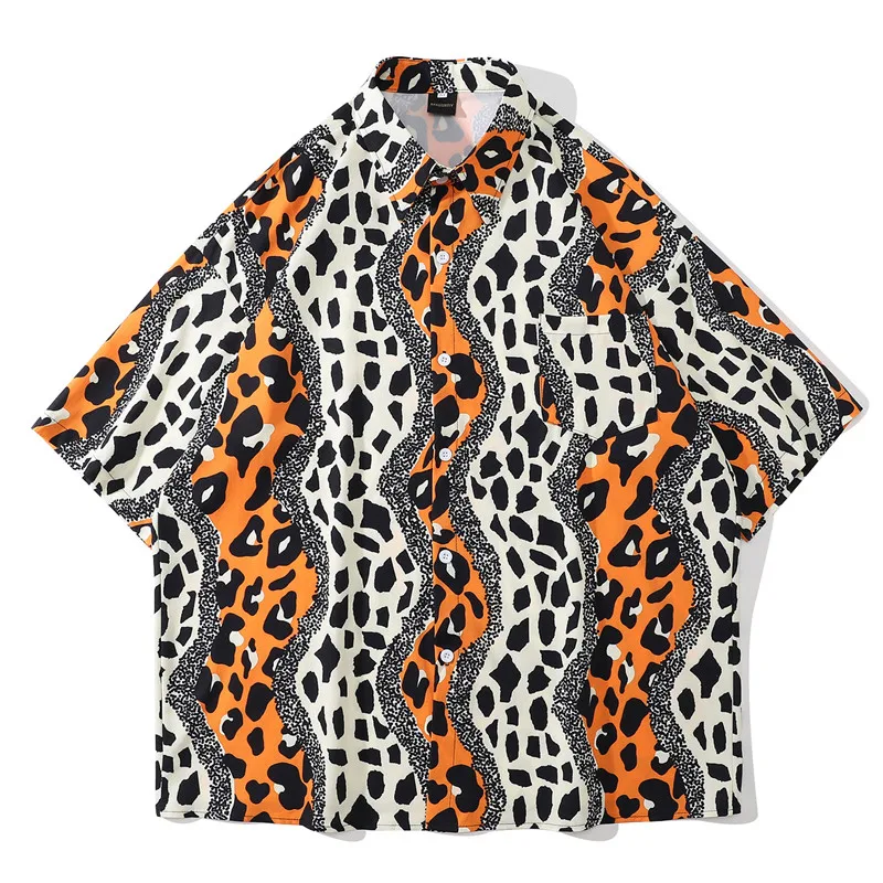 Fashion Mens Colorful Striped Short Sleeve Hawaiana Shirts Summer Hot Sell New Men Vintage Beach Shirt Oversize Patch Color Tops
Fashion Mens Colorful Striped Short Sleeve Hawaiana Shirts Summer Hot Sell New Men Vintage Beach Shirt Oversize Patch Color Tops