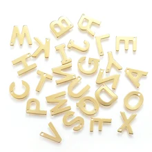50pcs/lot Mix Stainless Steel Letter Charms Initial A-Z Single Alphabet Beads Pendants for Jewelry Making DIY Bracelet Necklace
