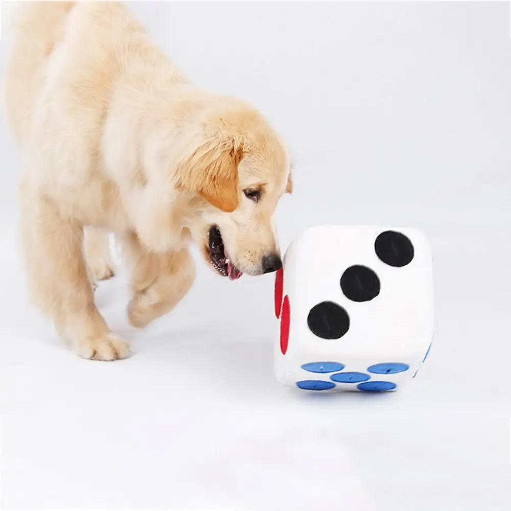 

Dice Shape Pet Dice Leakage Food Toy Interactive Soft Dog Chew Toy Fleece Bite Resistant Puppy Plush Sniffing Toy Training