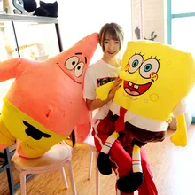 25/35/55/75/85/100cm Spongebob Squarepants Series Cute Cartoon Plush Doll Toys Soft Throw Pillow Back Cushion Birthday Gifts