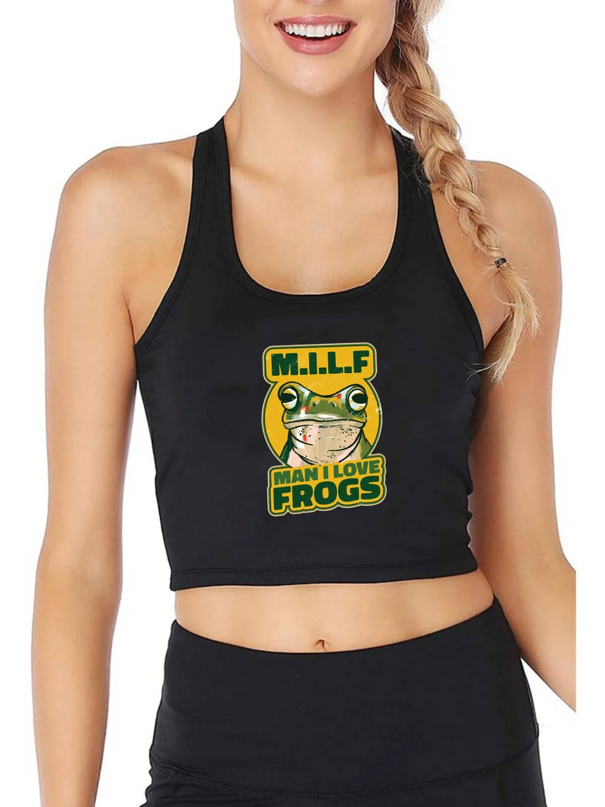 Débardeur imprimé «I Love frog» pour femme, haut court de sport, d'entraînement, de Yoga, de gymnastique
Débardeur imprimé «I Love frog» pour femme, haut court de sport, d'entraînement, de Yoga, de gymnastique