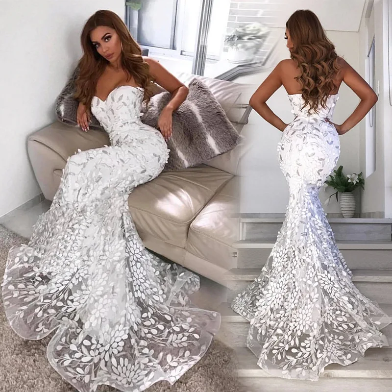 Wedding Party Dress for Women Lace Sleeveless Chest Wrap Trumpet Long Skirt Vestidos De Mujer Elegantes Bridesmaid Maxi Dresses
Wedding Party Dress for Women Lace Sleeveless Chest Wrap Trumpet Long Skirt Vestidos De Mujer Elegantes Bridesmaid Maxi Dresses