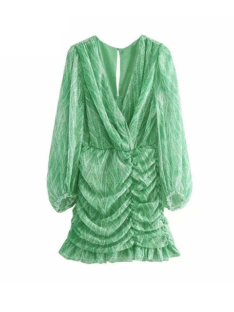 Women Chic Fashion V-neck Animal Print Asymmetric Draped Mini Dress Vintage Long Sleeve Ruffled Female Dresses Mujer
Women Chic Fashion V-neck Animal Print Asymmetric Draped Mini Dress Vintage Long Sleeve Ruffled Female Dresses Mujer