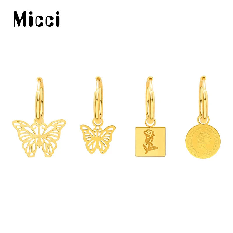 Micci Hollow Butterfly Pendant Earrings Stainless Steel Coin Laser Pattern Removable Pendant Design Custom Wholesale Sale
Micci Hollow Butterfly Pendant Earrings Stainless Steel Coin Laser Pattern Removable Pendant Design Custom Wholesale Sale