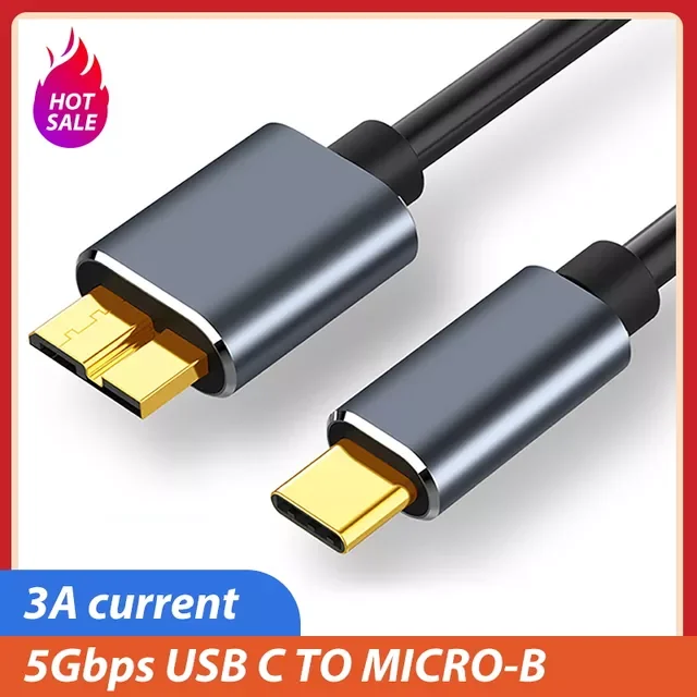 USB Type C To Micro B 3.0 Connector Cable 5A Quick Charging For MacBook Laptop Hard Drive Disk Smartphone MicroB Wire Cord
USB Type C To Micro B 3.0 Connector Cable 5A Quick Charging For MacBook Laptop Hard Drive Disk Smartphone MicroB Wire Cord