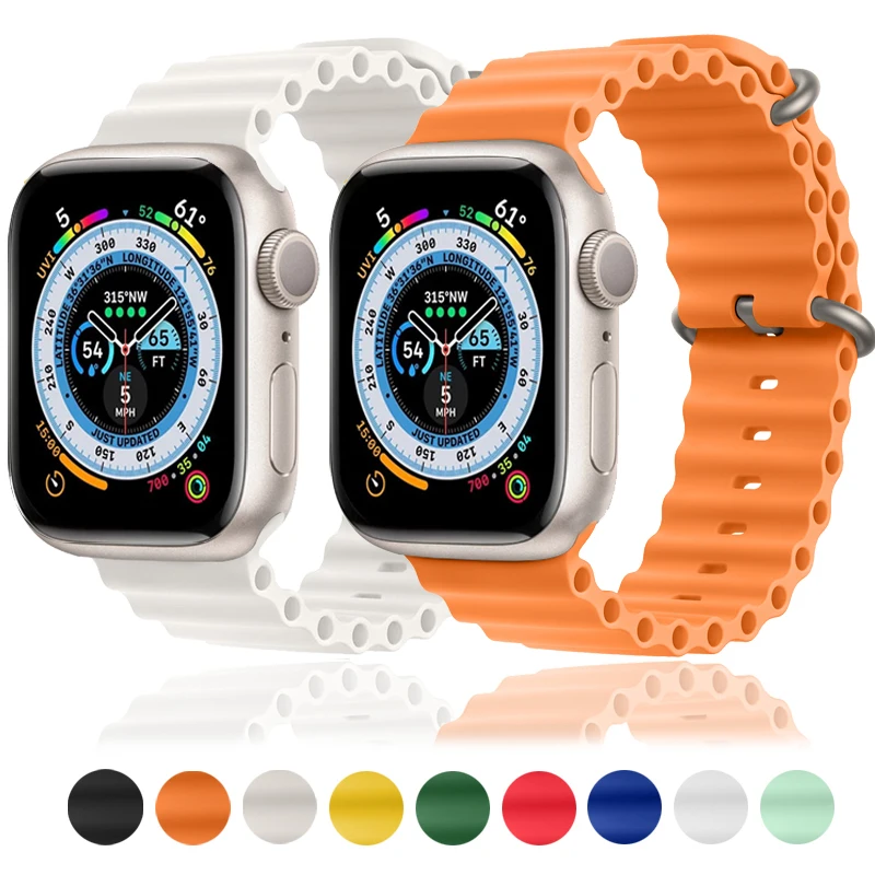 Ocean Band for Apple Watch Ultra Strap series 8 7 6 5 4 3 Silicone Bracelet for iWatch 49mm 44mm 40mm 45mm 41mm 42mm 38mm Bands
Ocean Band for Apple Watch Ultra Strap series 8 7 6 5 4 3 Silicone Bracelet for iWatch 49mm 44mm 40mm 45mm 41mm 42mm 38mm Bands