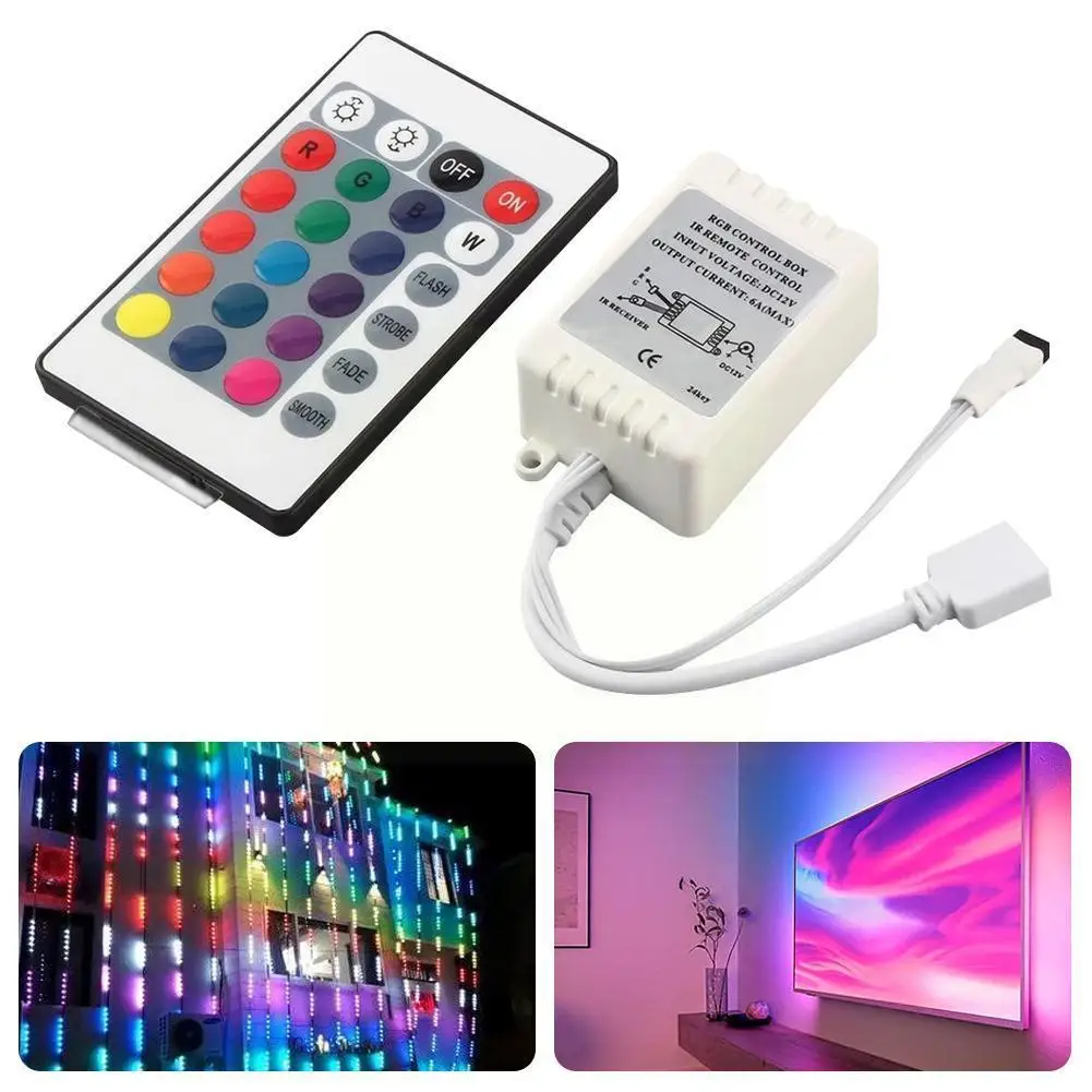24 Key IR Remote Control DC12V For 3528 5050 SMD Led Light Strip Infrared RGB Controller Dimmer Smart Home Light Control Ne F0V8
24 Key IR Remote Control DC12V For 3528 5050 SMD Led Light Strip Infrared RGB Controller Dimmer Smart Home Light Control Ne F0V8