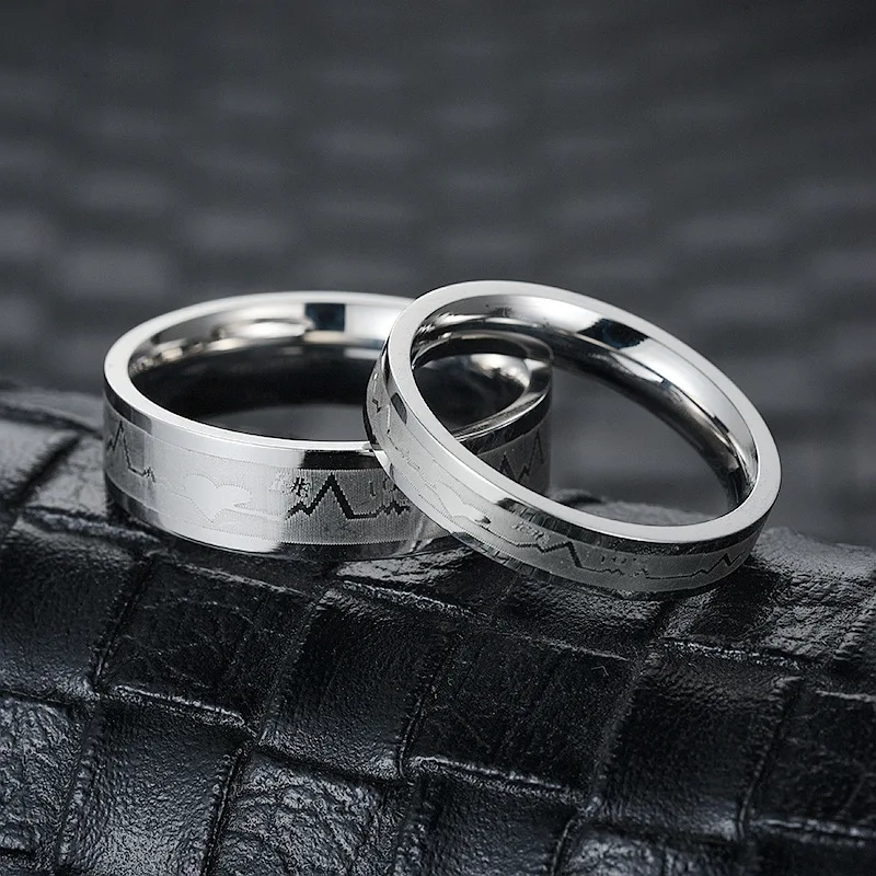 Korean Version Simple Electrocardiogram Titanium Steel Couple Ring Fashion Stainless Steel Silver Ring Accessories Wholesale
Korean Version Simple Electrocardiogram Titanium Steel Couple Ring Fashion Stainless Steel Silver Ring Accessories Wholesale