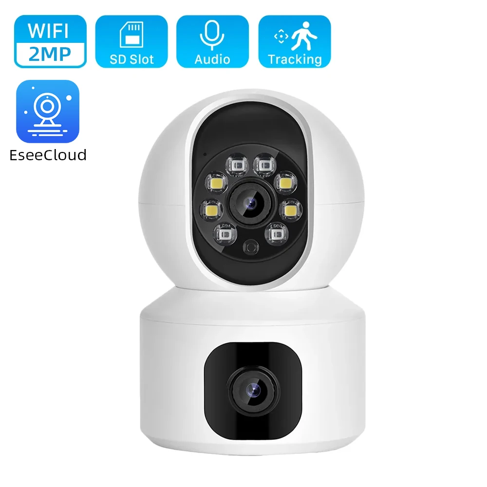 Two Lens IP Camera Dual Screen Shaking Head Machine WIFI Baby Monitor AI Human Body Detection Indoor Security Video Monitoring
Two Lens IP Camera Dual Screen Shaking Head Machine WIFI Baby Monitor AI Human Body Detection Indoor Security Video Monitoring