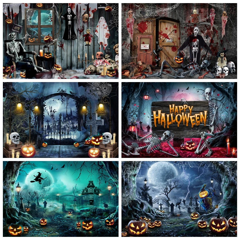 Happy Halloween Party Photocall Backdrop Horror Night Scary Pumpkin Moon Forest Castle Children Portrait Photography Background
Happy Halloween Party Photocall Backdrop Horror Night Scary Pumpkin Moon Forest Castle Children Portrait Photography Background