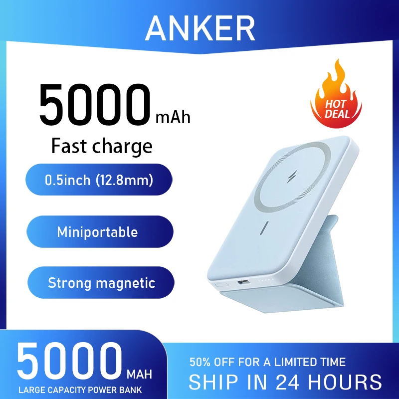 Anker 622 (MagGo) Wireless Power Bank Magnetic Battery 5000mAh, External Battery for iPhone 13/12 Xiaomi Portable Foldable Stand
Anker 622 (MagGo) Wireless Power Bank Magnetic Battery 5000mAh, External Battery for iPhone 13/12 Xiaomi Portable Foldable Stand
