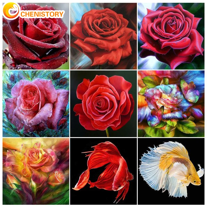 CHENISTORY Painting By Numbers Rose On Canvas Hand Painted Kit Drawing Paints For Adults Coloring By Number Flower Decoration
CHENISTORY Painting By Numbers Rose On Canvas Hand Painted Kit Drawing Paints For Adults Coloring By Number Flower Decoration