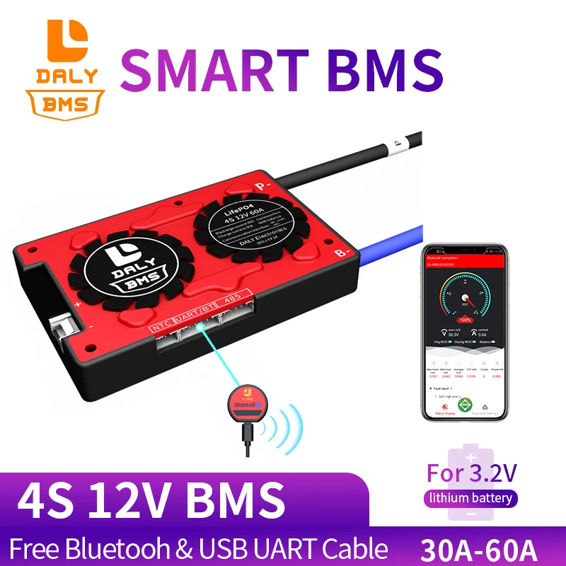 Умная батарея Bms 3,2 В LiFePO4, фотоэлемент питания 12 В 30 А 40 А 60 А с BT UART и балансировкой для LiFePO4 аккумуляторного модуля
Умная батарея Bms 3,2 В LiFePO4, фотоэлемент питания 12 В 30 А 40 А 60 А с BT UART и балансировкой для LiFePO4 аккумуляторного модуля
