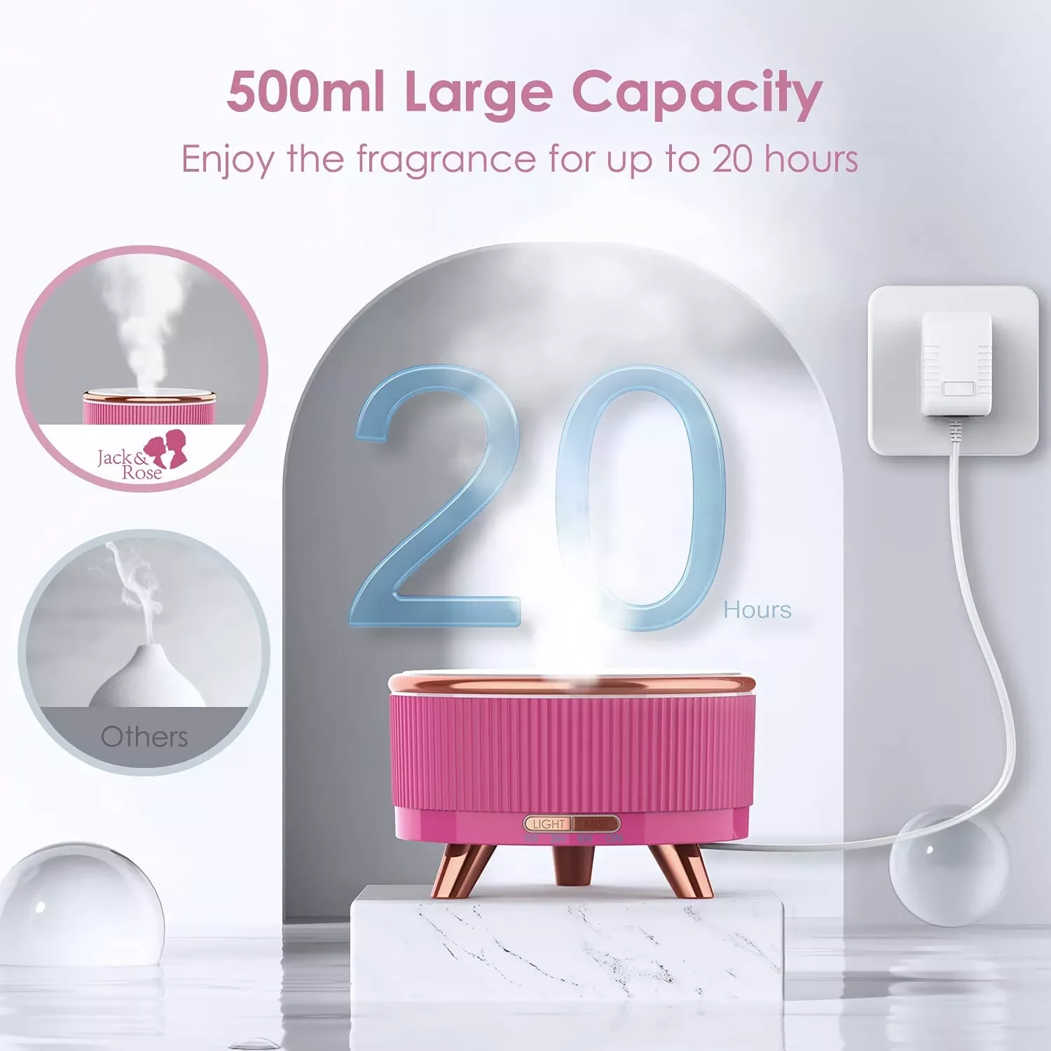 500ml Ultrasonic Air Humidifier Aromatherapy Diffusers Electric Essential Oil Aroma Diffuser Mist Sprayer with LED Night Lamp
500ml Ultrasonic Air Humidifier Aromatherapy Diffusers Electric Essential Oil Aroma Diffuser Mist Sprayer with LED Night Lamp