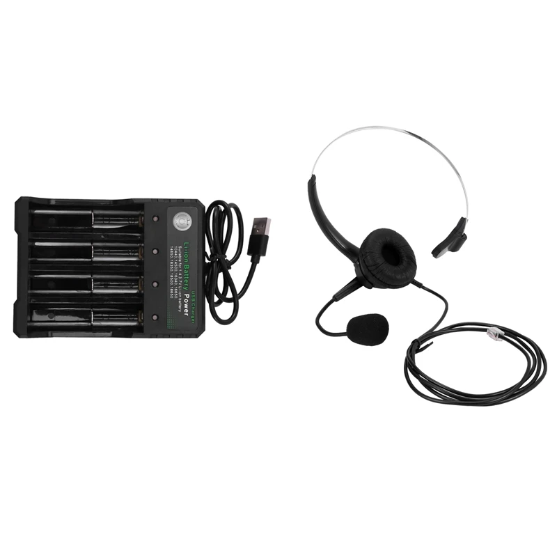 Fast Charger For 18350 18500 18650 Battery Aaa Li-Ion Battery & RJ9 Call Center Headphone Monaural Headphone
Fast Charger For 18350 18500 18650 Battery Aaa Li-Ion Battery & RJ9 Call Center Headphone Monaural Headphone