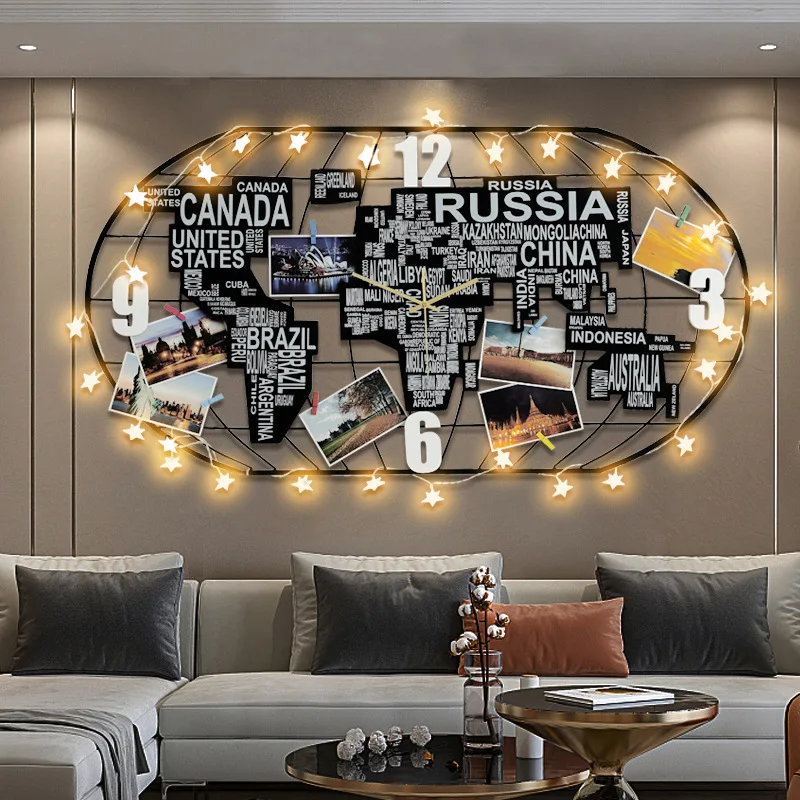 Nordic Modern Metal Black Wall Clock Vintage Living Room Decor Creative World Map Pointer Clock Mute Clocks Wall Home Decor
Nordic Modern Metal Black Wall Clock Vintage Living Room Decor Creative World Map Pointer Clock Mute Clocks Wall Home Decor