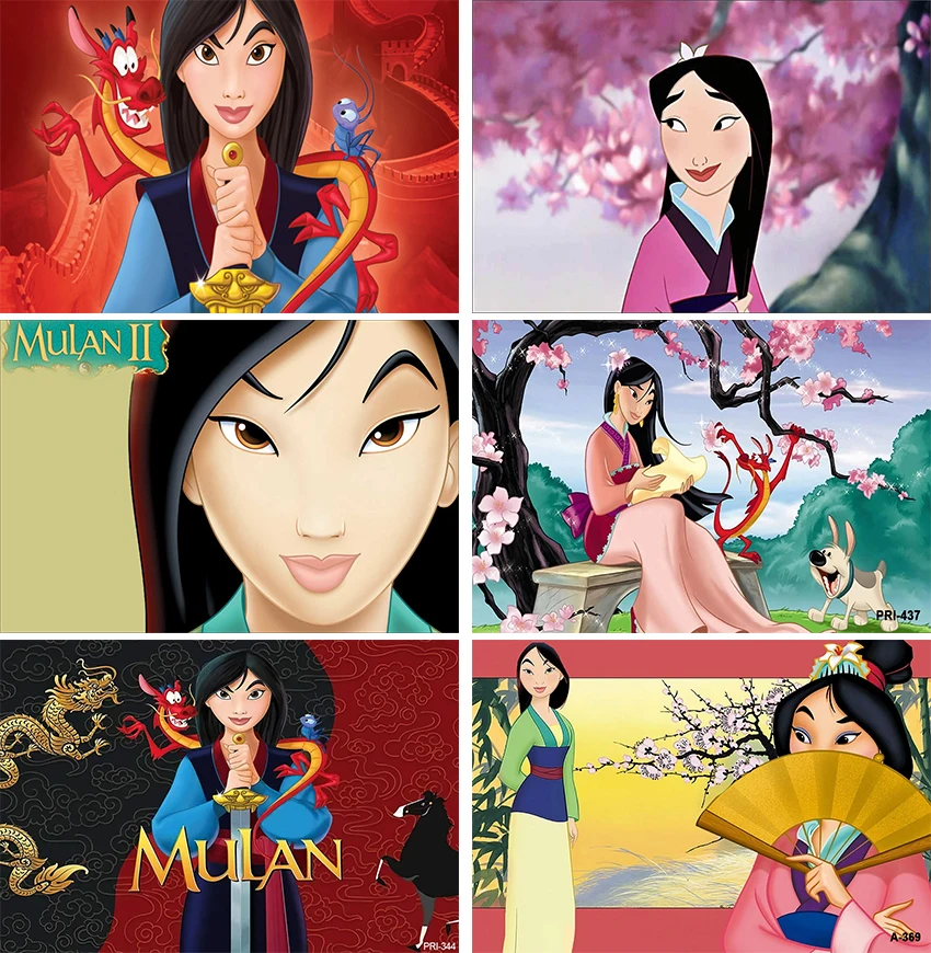 

Mulan Animation Mushu Background Princess Birthday Party Decoration Banner Photography Backdrop Photo Studio Customize Photocall