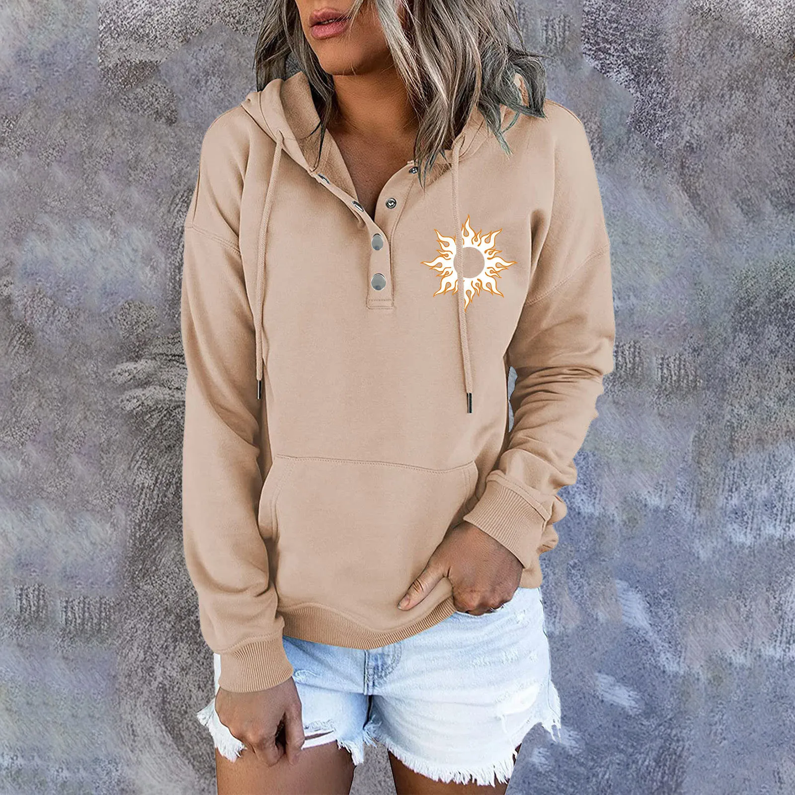 Womens Sweatshirts Long Sleeve Hoodie Pullover Casual Button Top Hoodie Women Pullover Cropped Hoodie
Womens Sweatshirts Long Sleeve Hoodie Pullover Casual Button Top Hoodie Women Pullover Cropped Hoodie