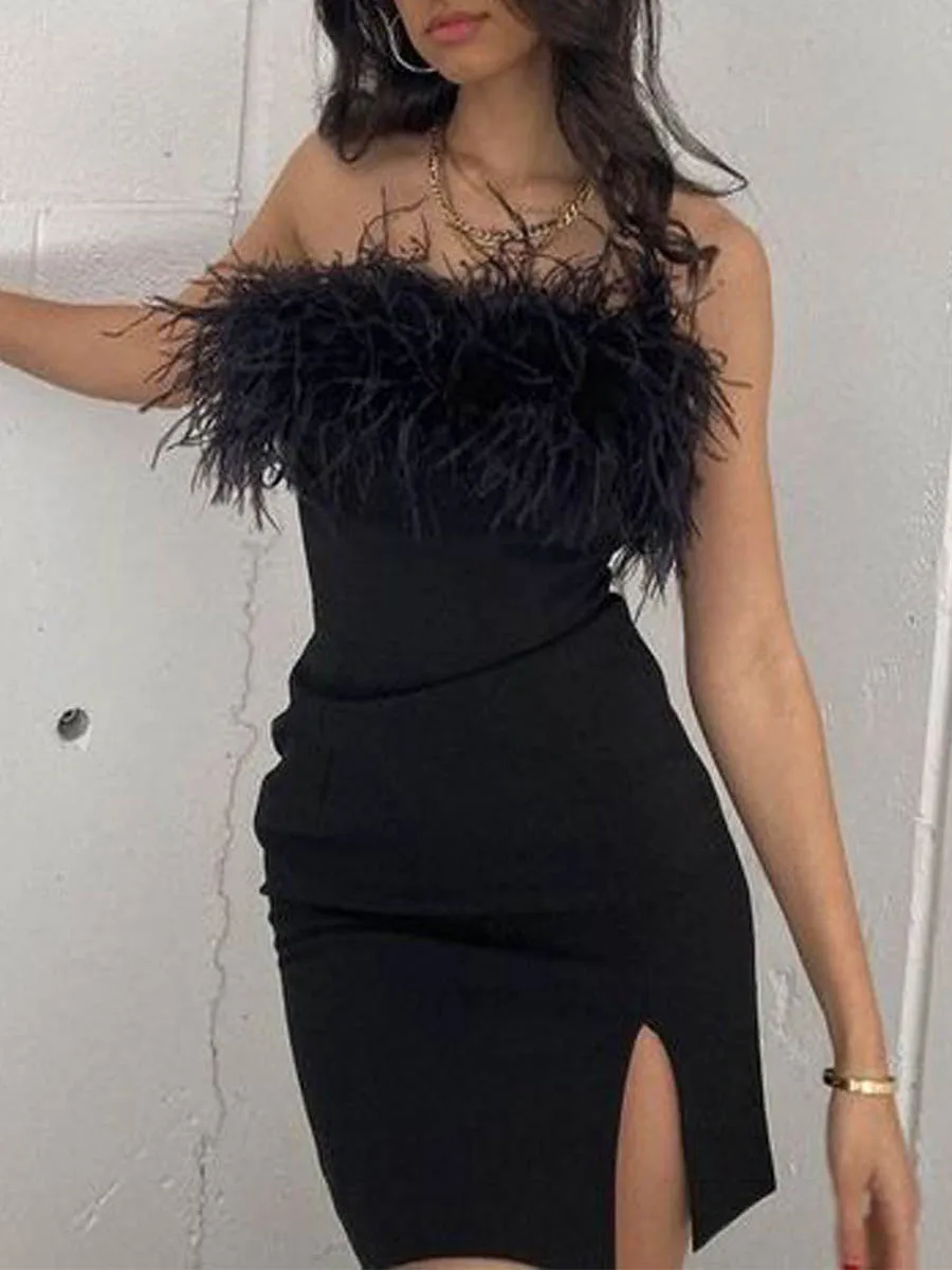 Y2k Elegant Women's Bodycon Dress Summer Solid Color Feathers Boat Neck Sleeveless Female Sexy Dress Party High Streetwear
Y2k Elegant Women's Bodycon Dress Summer Solid Color Feathers Boat Neck Sleeveless Female Sexy Dress Party High Streetwear