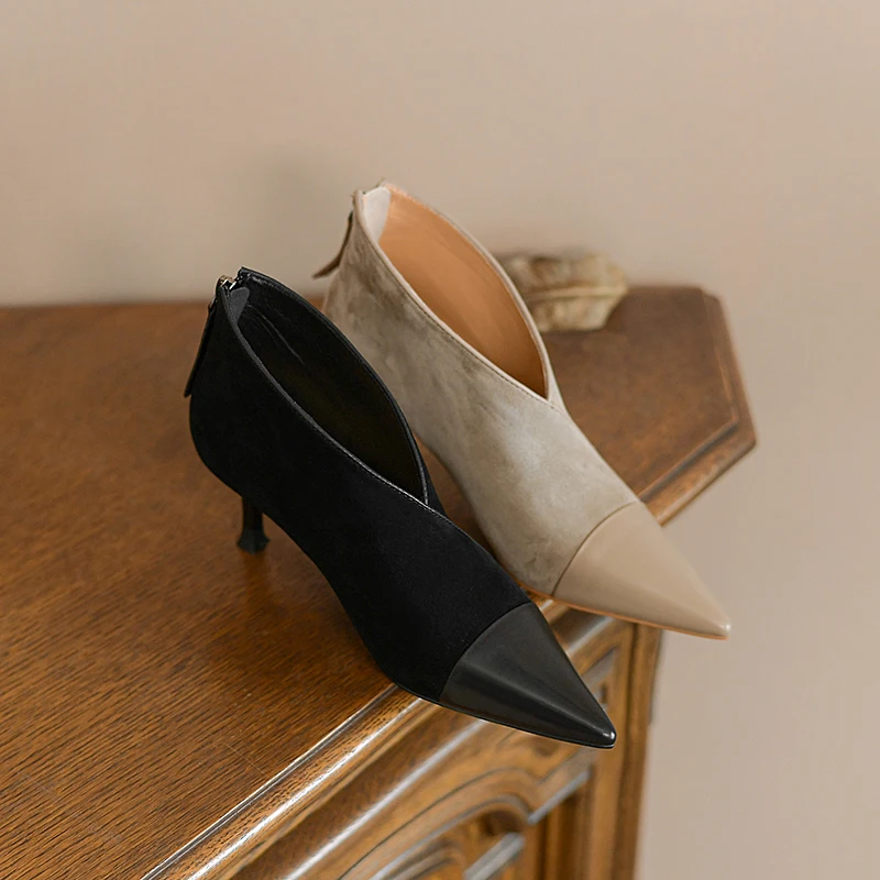 2022 new Women's pumps natural leather shoes 22-24.5cm Sheep suede+cowhide upper woman shoes Full leather Deep mouth shoes
2022 new Women's pumps natural leather shoes 22-24.5cm Sheep suede+cowhide upper woman shoes Full leather Deep mouth shoes