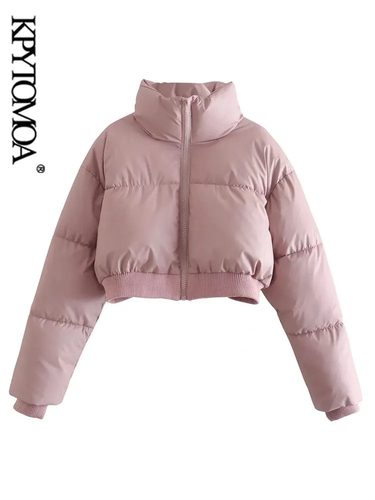 KPYTOMOA Women Fashion Thick Warm Crop Padded Jacket Coat Vintage Long Sleeve Zip-up Female Outerwear Chic Tops 
KPYTOMOA Women Fashion Thick Warm Crop Padded Jacket Coat Vintage Long Sleeve Zip-up Female Outerwear Chic Tops