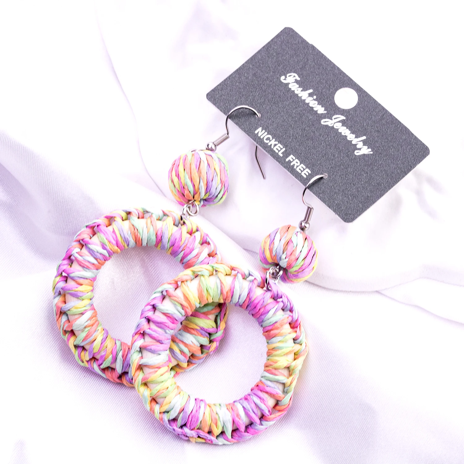 Woven Dangling Earrings Handmade Straw Dangle Drop Earrings Boho Summer Beach Statement Circle Ball Hoop Earrin
Woven Dangling Earrings Handmade Straw Dangle Drop Earrings Boho Summer Beach Statement Circle Ball Hoop Earrin
