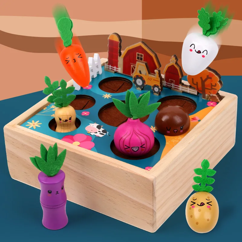 Wooden Happy Farm Pull Radish Toy Children Educational Simulation Vegetable Cognition Play Family Parent-child Interaction Game
Wooden Happy Farm Pull Radish Toy Children Educational Simulation Vegetable Cognition Play Family Parent-child Interaction Game