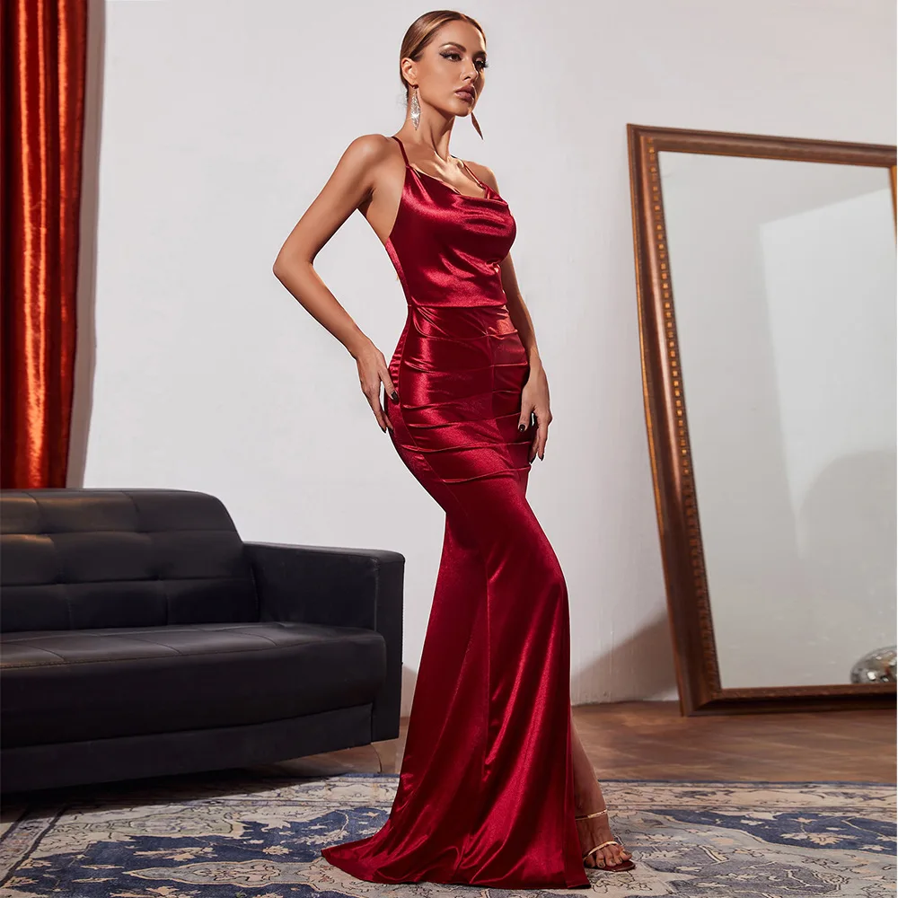 Elegant Dresses for Women 2022 New Luxurious Sexy Dresses Backless Sling Swing Collar Slit Satin Long Party Dress Prom Dress
Elegant Dresses for Women 2022 New Luxurious Sexy Dresses Backless Sling Swing Collar Slit Satin Long Party Dress Prom Dress