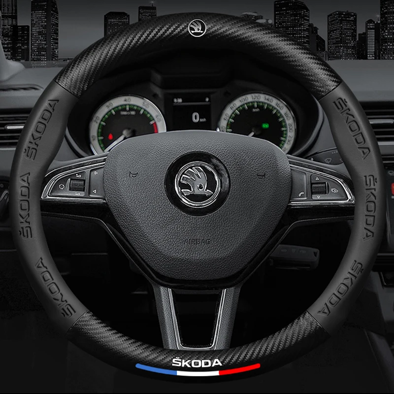 3D Embossing Carbon fiber leather Car steering wheel cover For Skoda Octavia A7 Kodiaq Karoq Fabia Superb Yeti Kushaq Slavia
3D Embossing Carbon fiber leather Car steering wheel cover For Skoda Octavia A7 Kodiaq Karoq Fabia Superb Yeti Kushaq Slavia