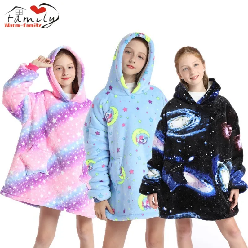 Oversized Wearable Blanket Hoodie for Kids Fluffy Warm Flannel Hooded Sweatshirt with Pockets for Children Teen(Colorful Purple)
Oversized Wearable Blanket Hoodie for Kids Fluffy Warm Flannel Hooded Sweatshirt with Pockets for Children Teen(Colorful Purple)