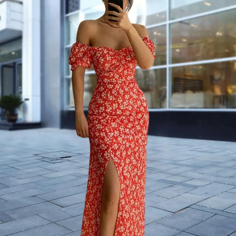 Elegant Dress Floral Print Bodycon A-line Maxi Dress High Waist Off Shoulder Sexy Summer Style for Women Women Dress
Elegant Dress Floral Print Bodycon A-line Maxi Dress High Waist Off Shoulder Sexy Summer Style for Women Women Dress