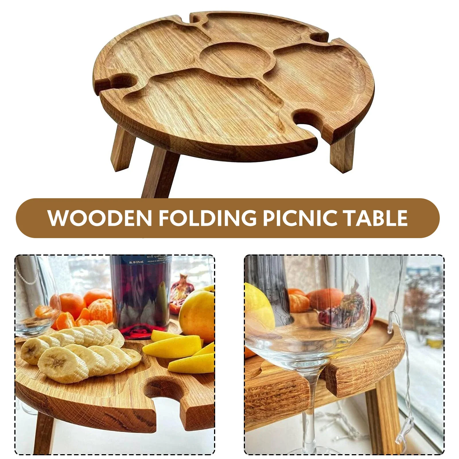 Portable Outdoor Wine Table Picnic Table Round Wood Portable Outdoor Wine Table Picnic Table Foldable Wood for Garden Camping 
Portable Outdoor Wine Table Picnic Table Round Wood Portable Outdoor Wine Table Picnic Table Foldable Wood for Garden Camping
