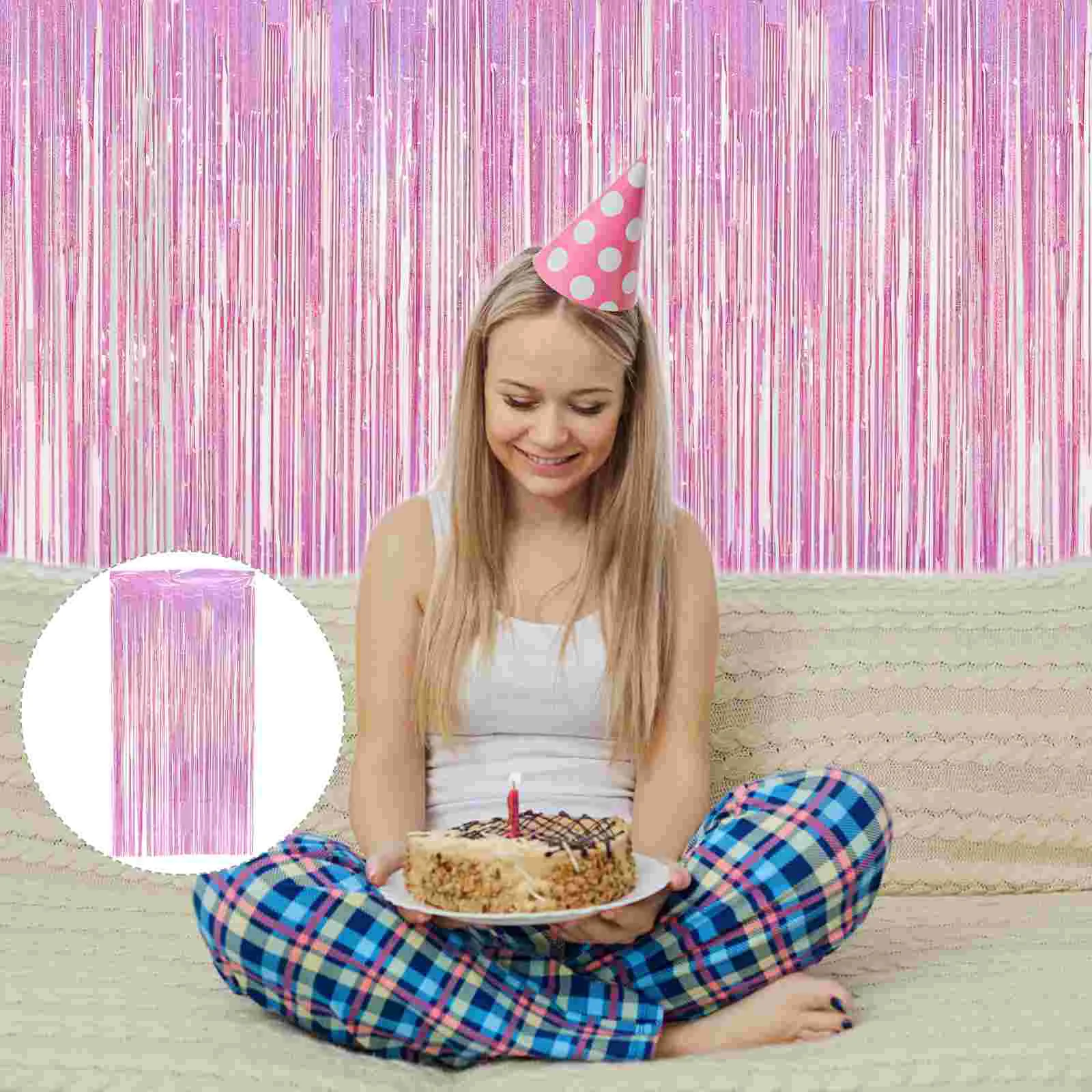 

3 Pcs Streamers Birthday Backdrop Fringe Curtains Streamer Backdrop Door Shades Photo Booth Prop A Little Bit Curtain Tassels