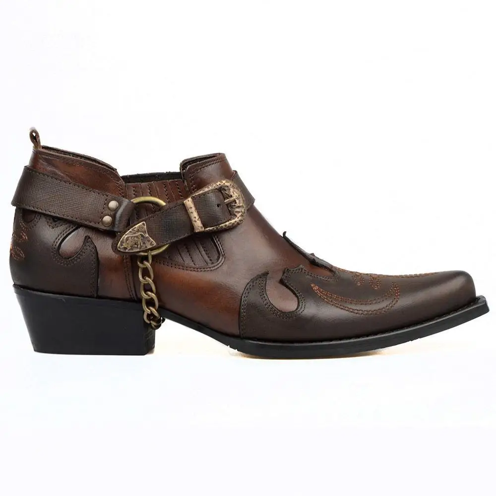 FootCourt- Brown Western Shoes For Men Genuine Leather Motorcycle Shoes Short Boots embroidery Boots Western Heel Pointed Toe
FootCourt- Brown Western Shoes For Men Genuine Leather Motorcycle Shoes Short Boots embroidery Boots Western Heel Pointed Toe