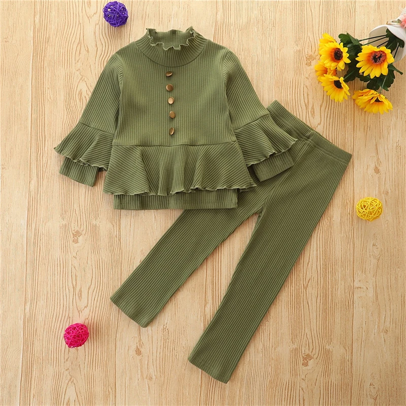 Baby Clothing Sets for Girls Fashion Solid Flare Sleeve Top+Long Pants Suit 2022 Spring Autumn Cotton Kids Clothes Girls Outfits
Baby Clothing Sets for Girls Fashion Solid Flare Sleeve Top+Long Pants Suit 2022 Spring Autumn Cotton Kids Clothes Girls Outfits
